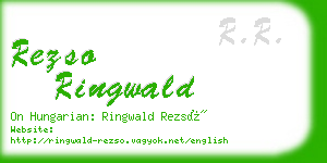 rezso ringwald business card